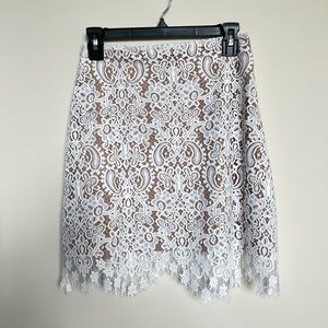 For Love and Lemons Vika Mini Skirt Ivory Size M